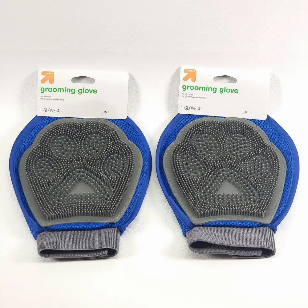 2 Target Up & Up Dog Grooming Brush Slip-On Glove Tool‎ Double Sided BRAND NEW